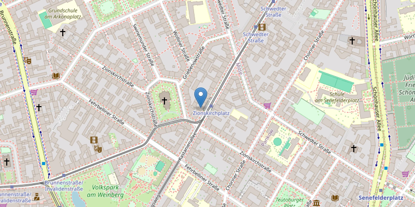 Kartenausschnitt zur Lage der Ferienwohnung K47 in Berlin